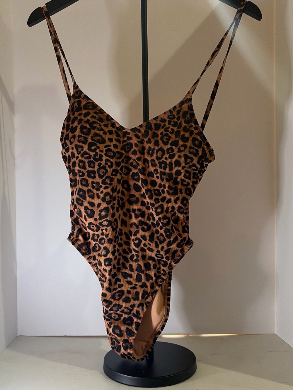 wild fable Leopard Print Scoop Bodysuit in Brown and Black